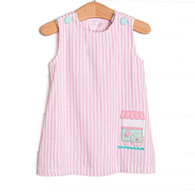 Cool Off Cart Applique Dress, Pink