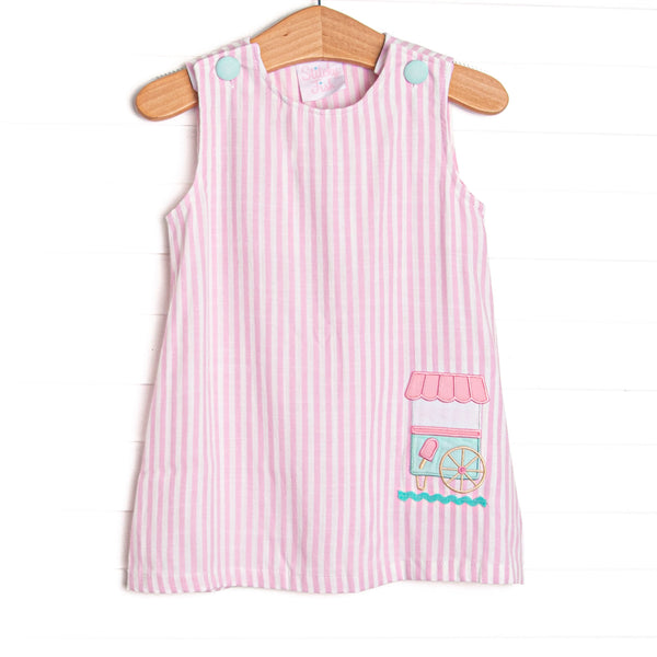 Cool Off Cart Applique Dress, Pink