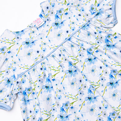 Breezy Blue Florals Short Set, Blue