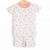 In the Jungle Bamboo Pajama Short Set, Pink