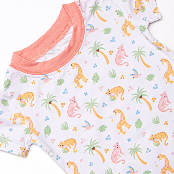In the Jungle Bamboo Pajama Short Set, Pink