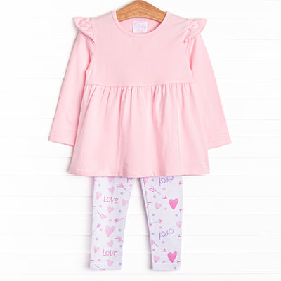 X's and O's Legging Set, Pink