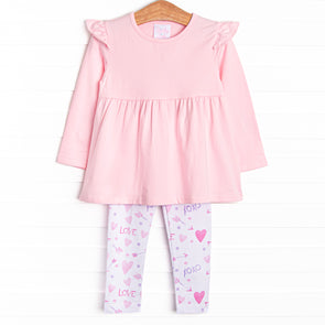 X's and O's Legging Set, Pink
