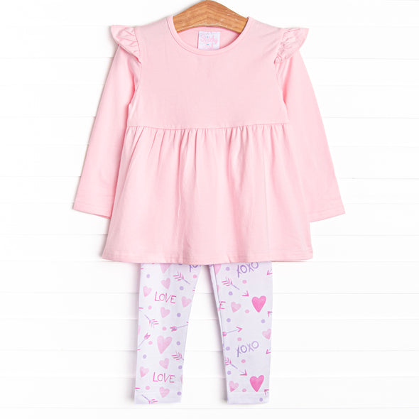 X's and O's Legging Set, Pink