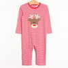 Ralphie the Reindeer Applique Romper, Red