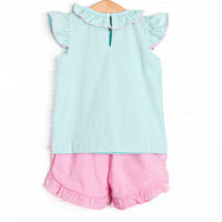 Main Street Treats Smocked Ruffle Short Set, Mint