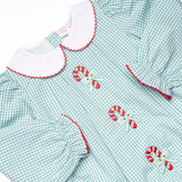 Sweet Sentiments Embroidered Collared Bubble, Green