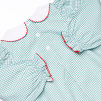 Sweet Sentiments Embroidered Collared Bubble, Green