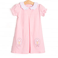 Soft Serve Silhouette Applique Dress, Pink