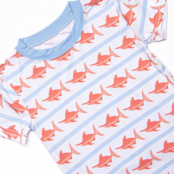 Marlin Marina Bamboo Pajama Short Set, Red