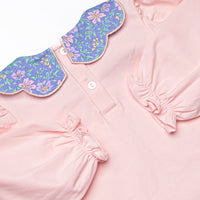 Periwinkle Perennials Scalloped Bib Diaper Set, Purple