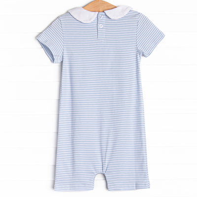 Wrenn Pima Short Romper, Blue