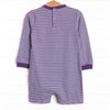 Down, Set, Hike Applique Short Romper, Purple