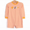 Down, Set, Hike Applique Short Romper, Orange