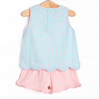 Beautiful Butterflies Applique Short Set, Mint