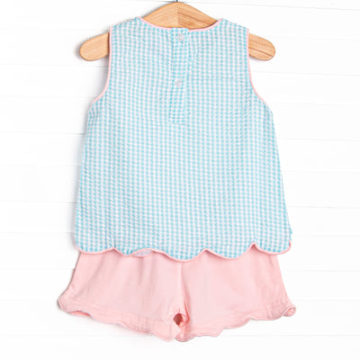 Beautiful Butterflies Applique Short Set, Mint
