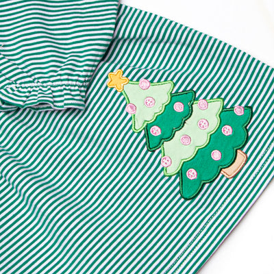 O' Christmas Tree Applique Legging Set, Green