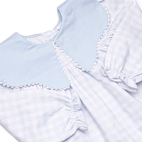 Pondside Picnic Collared Legging Set, Blue Gingham