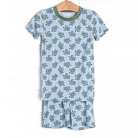 Slow Motion Shuffle Bamboo Pajama Short Set, Green