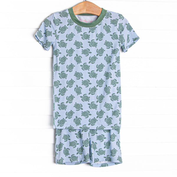 Slow Motion Shuffle Bamboo Pajama Short Set, Green