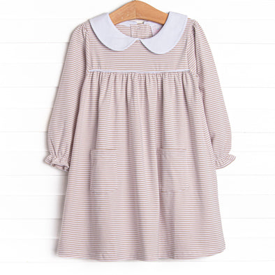 Lauren Dress, Tan Stripe
