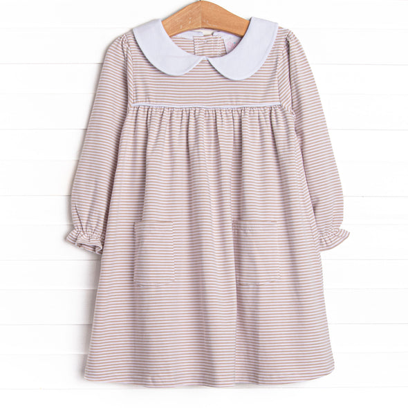 Lauren Dress, Tan Stripe