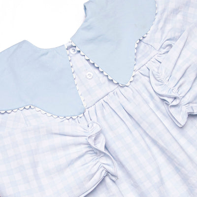Pondside Picnic Collared Legging Set, Blue Gingham