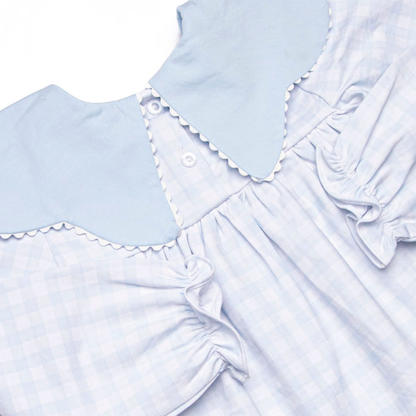 Pondside Picnic Collared Legging Set, Blue Gingham
