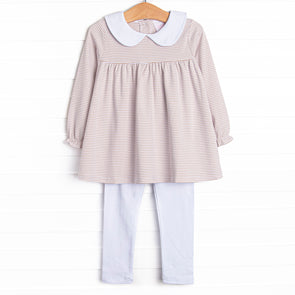 Olivia Legging Set, Tan Stripe