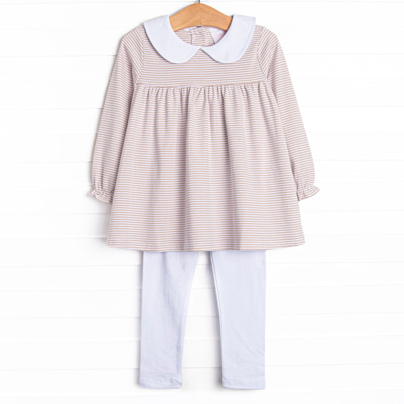 Olivia Legging Set, Tan Stripe