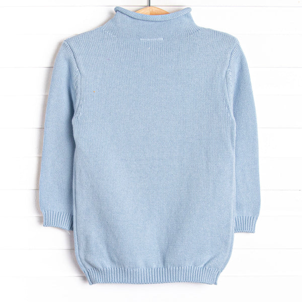 Rolled Neck Fall Football Sweater, Blue