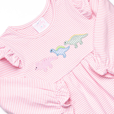 Roaring Days Applique Legging Set, Pink