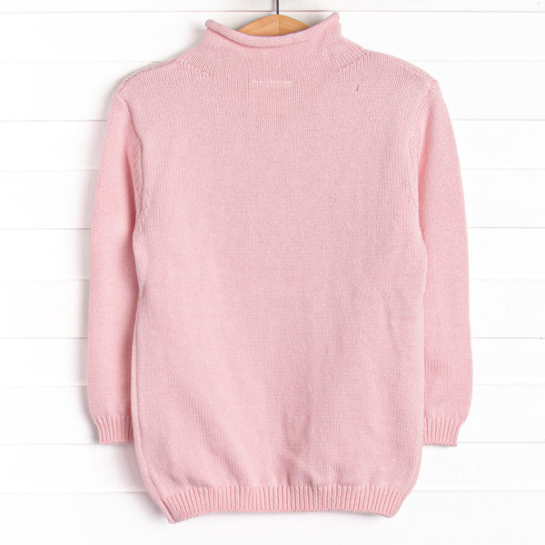 Rolled Neck Fall Football Sweater, Pink
