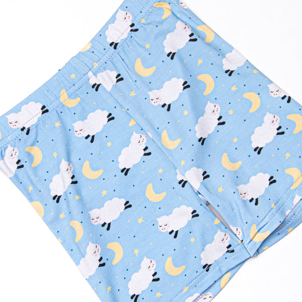 Counting Sheep Bamboo Pajama Short Set, Blue