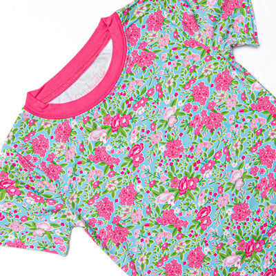 Water Lily Lady Bamboo Pajama Short Set, Green
