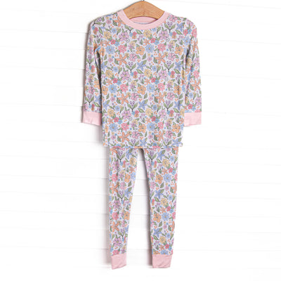 Abundant Blooms Bamboo Pajama Set, Pink