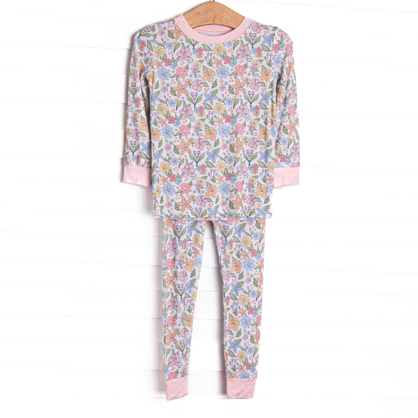 Abundant Blooms Bamboo Pajama Set, Pink