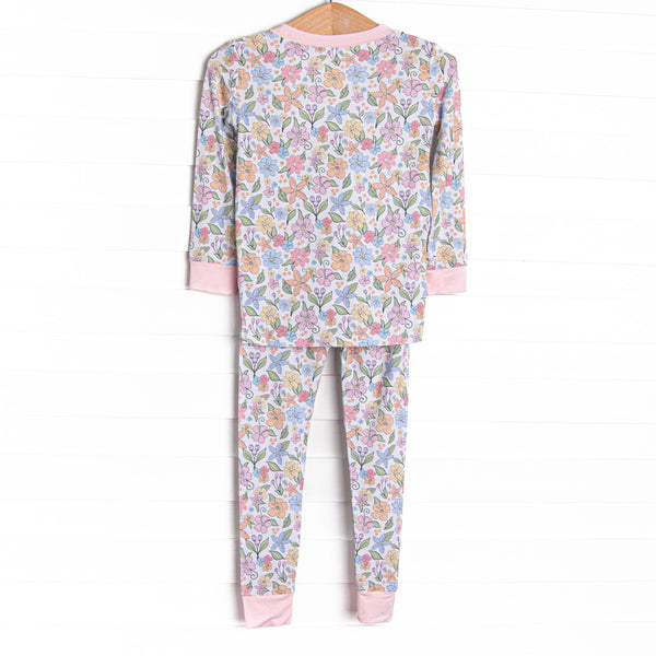 Abundant Blooms Bamboo Pajama Set, Pink