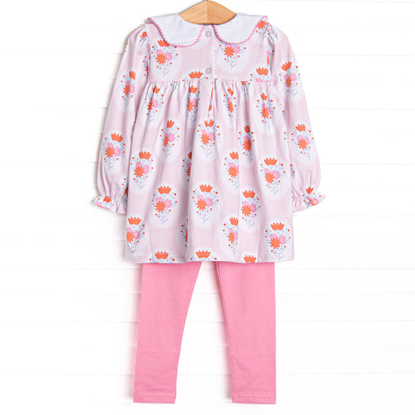 Marigold Medallions Legging Set, Pink