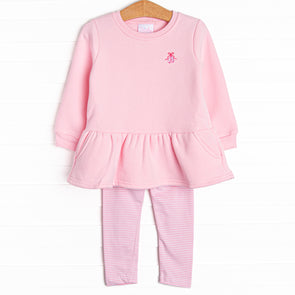 Pointe Practice Embroidered Legging Set, Pink