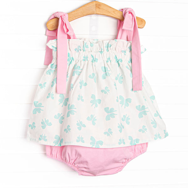 Beautiful Butterflies Diaper Set, Green