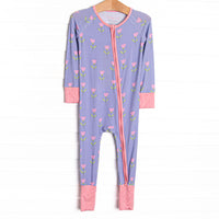 Tulip Blooms Bamboo Zippy Pajama, Purple