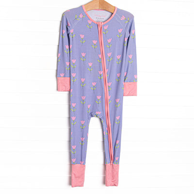 Tulip Blooms Bamboo Zippy Pajama, Purple