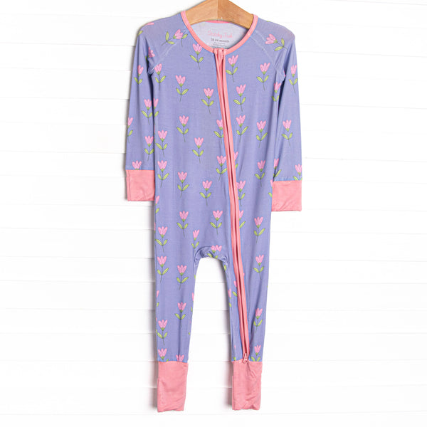 Tulip Blooms Bamboo Zippy Pajama, Purple