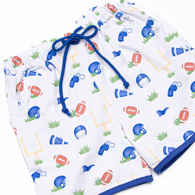 Down, Set, Hike Long Sleeve Short Set, Blue