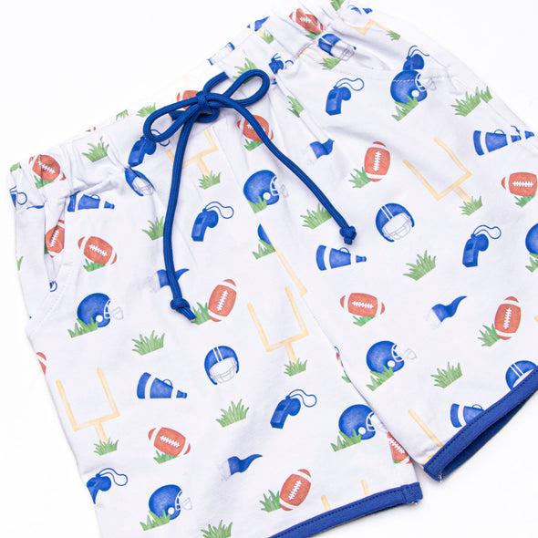 Down, Set, Hike Long Sleeve Short Set, Blue