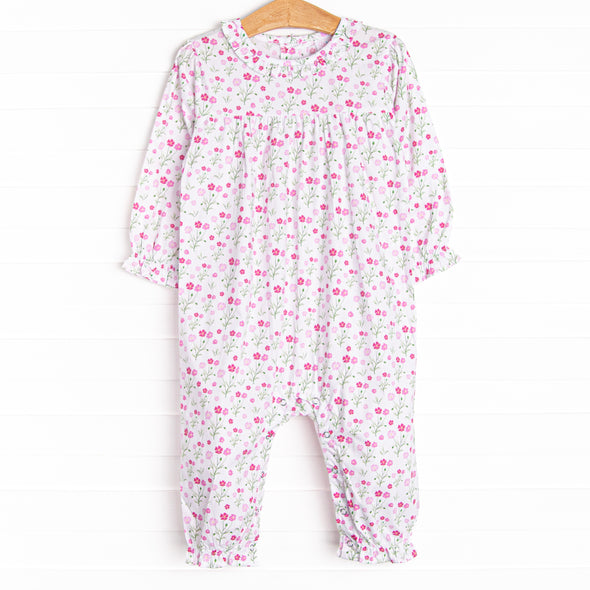 Festival Florals Ruffle Romper, Pink