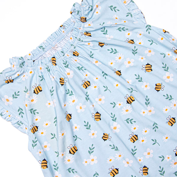 Bumble Bee Blues Bamboo Night Gown, Blue
