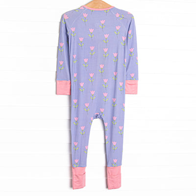 Tulip Blooms Bamboo Zippy Pajama, Purple