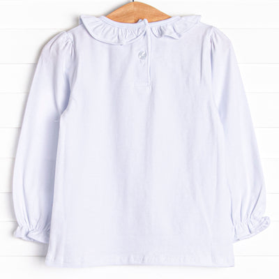 Eleanor Ruffle Top, White